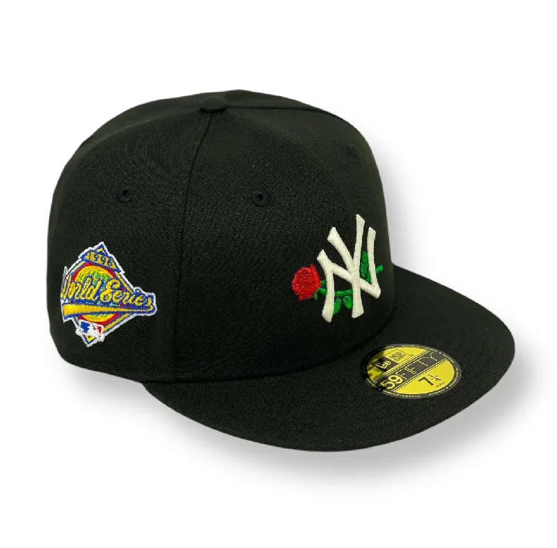 NEW YORK YANKEES (BLACK) (1996 WORLDSERIES X ROSE) NEWERA 59FIFTY FITTED (RED UNDER VISOR)