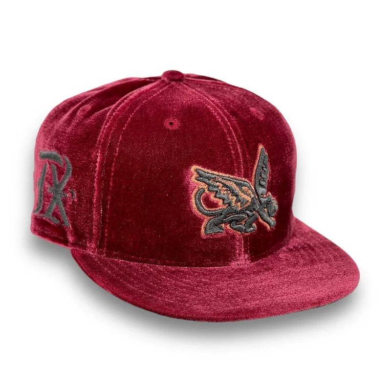 TEXAS RANGERS (CARDINAL) "VELVET COLLECTION NEW ERA 59FIFTY FITTED (GREEN SATIN UNDER VISOR)