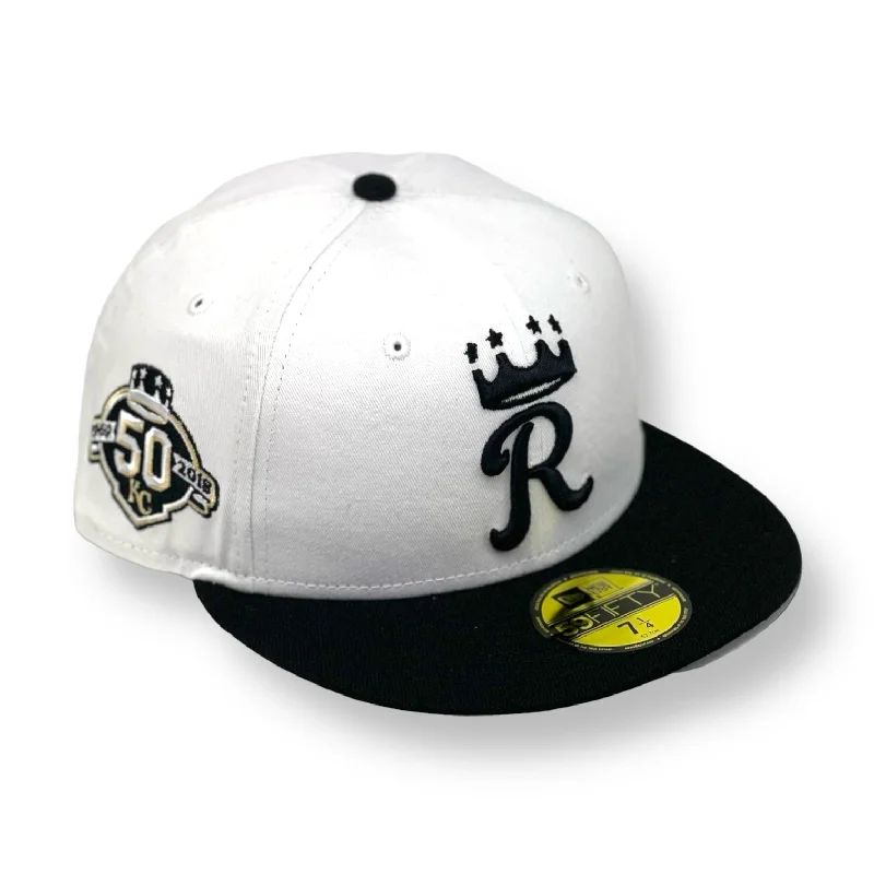 KANSAS CITY ROYALS (WHITE) "50TH ANNIVERSARY" NEW ERA 59FIFTY FITTED