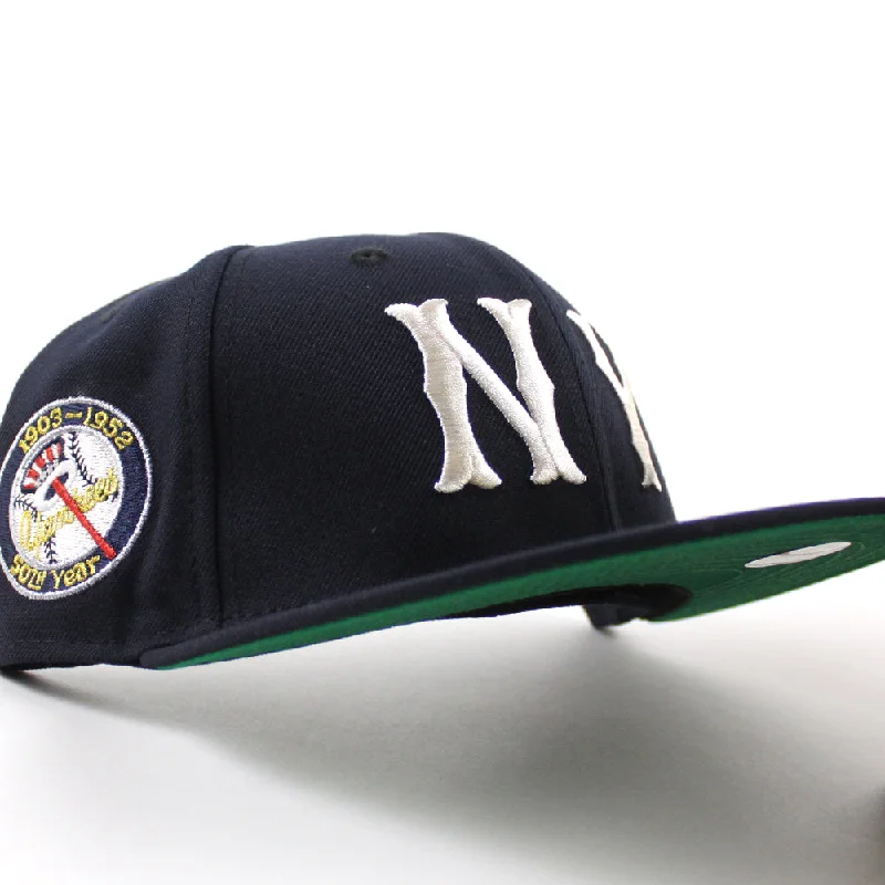 New York Highlanders 50th Year Patch New Era 59Fifty Fitted Hat (Navy Green Under Brim)