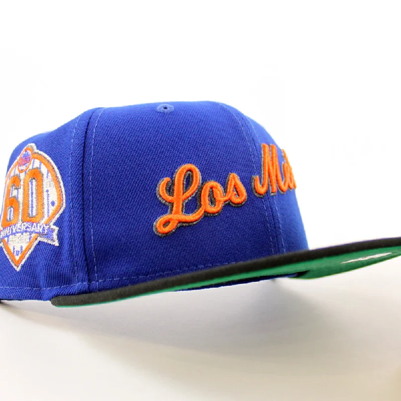 Los Mets New York Mets 60th Anniversary New Era 59Fifty Fitted Hat (Royal Blue Black Green Under Brim)