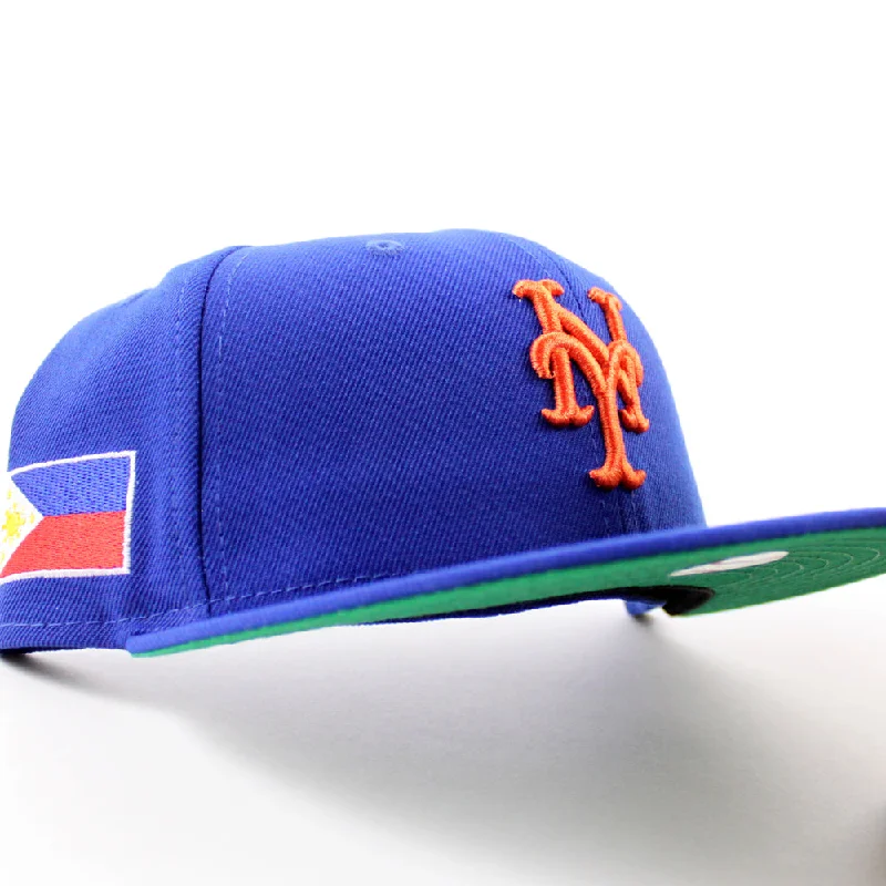 New York Mets PHILIPPINES Flag Patch New Era 59Fifty Fitted Hat (Royal Blue Green Under Brim)