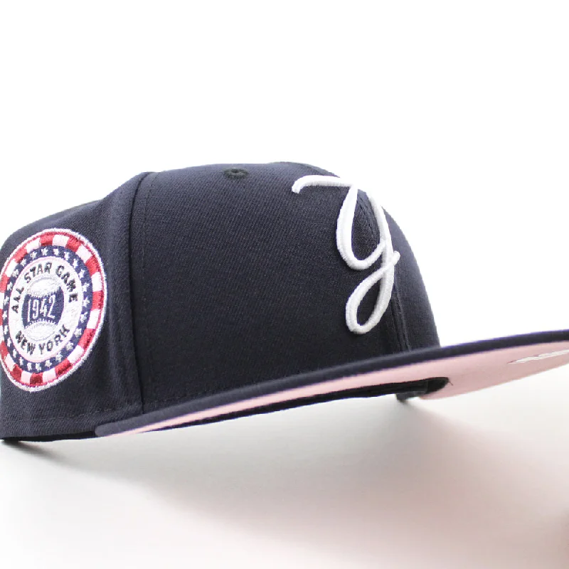 New York Yankees 1942 All Star Game Poker Chip Patch New Era 59Fifty Fitted Hat (Navy Pink Under Brim)