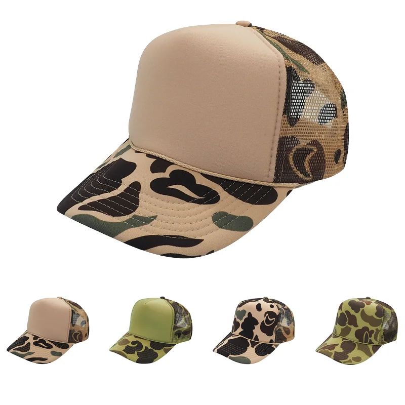 Nissun Camo Camouflage Foam Trucker Hat 5-Panel Trucker Cap - CSC CPC