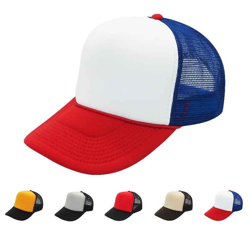 Nissun Cap 5-Panel Foam Trucker Hat, Split Colors - SCC