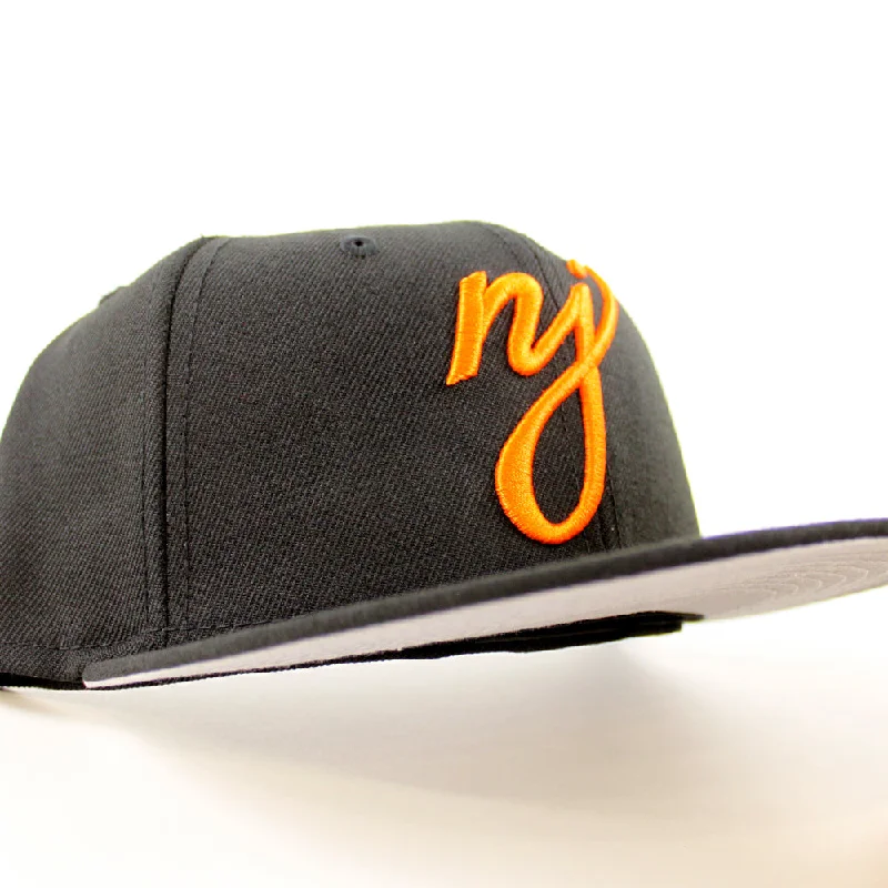 NJ Script New Era 59Fifty Fitted Hat (Black Orange Gray Under Brim)