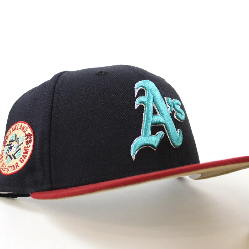 Oakland Athletics 1987 ALL STAR GAME New Era 59Fifty Fitted Hat (Navy Cardinal Khaki Under Brim)