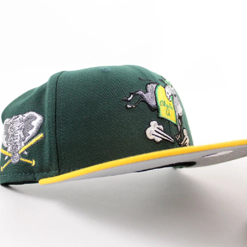 Oakland Athletics First Mascot – Charlie O the Mule New Era 59Fifty Fitted Hat (Green Gold Gray Under Brim)