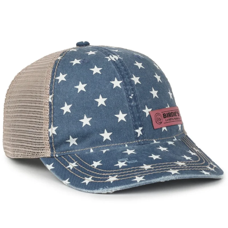 Outdoor Cap OC801P Printed Distressed Tea-Stained Cap - Stars, Cheetah, or Polka Dot Designs