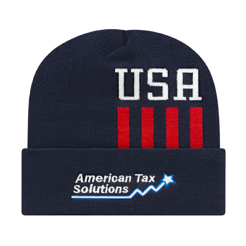 Patriotic Knit Cap with Cuff