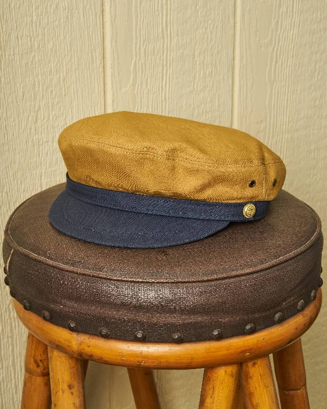 Roll Up Yacht Cap in Khaki