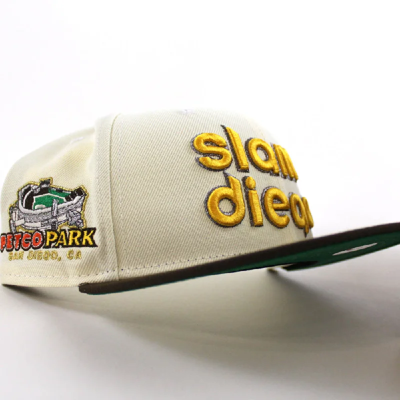 San Diego Padres (Slam Diego) Petco Park New Era 59Fifty Fitted Hat (Chrome White Walnut Green Under Brim)