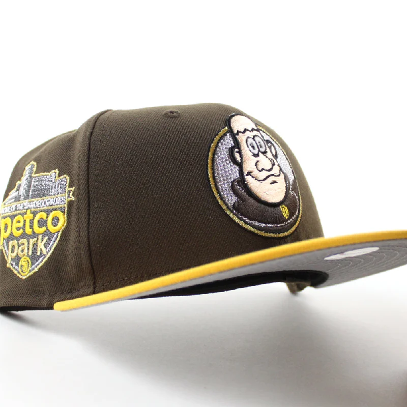 San Diego Padres Petco Park New Era 59Fifty Fitted Hat (Walnut Gold Gray Under Brim)