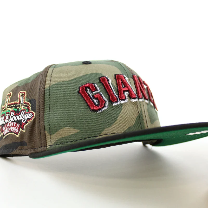 San Francisco Giants Tell It Goodbye New Era 59Fifty Fitted Hat (WoodLand Camo Black Green Under Brim)