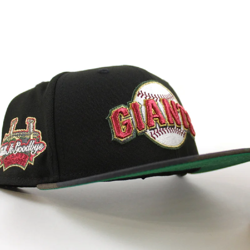 San Francisco Giants Tell It Goodbye patch New Era 59Fifty Fitted Hat (Black WoodLand Camo Green Under Brim)