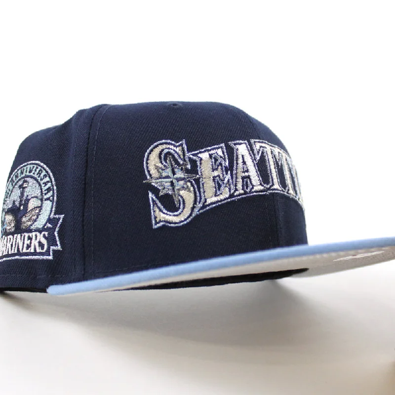 Seattle Mariners 30TH Anniversary New Era 59Fifty Fitted Hat (Oceanside Blue Sky Blue Metallic Silver Under Brim)