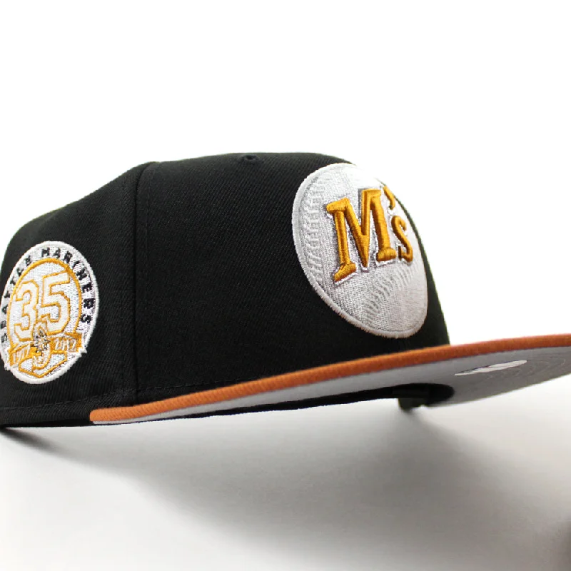 Seattle Mariners 35TH Anniversary New Era 59Fifty Fitted Hat (Black Rust Orange Gray Under Brim)