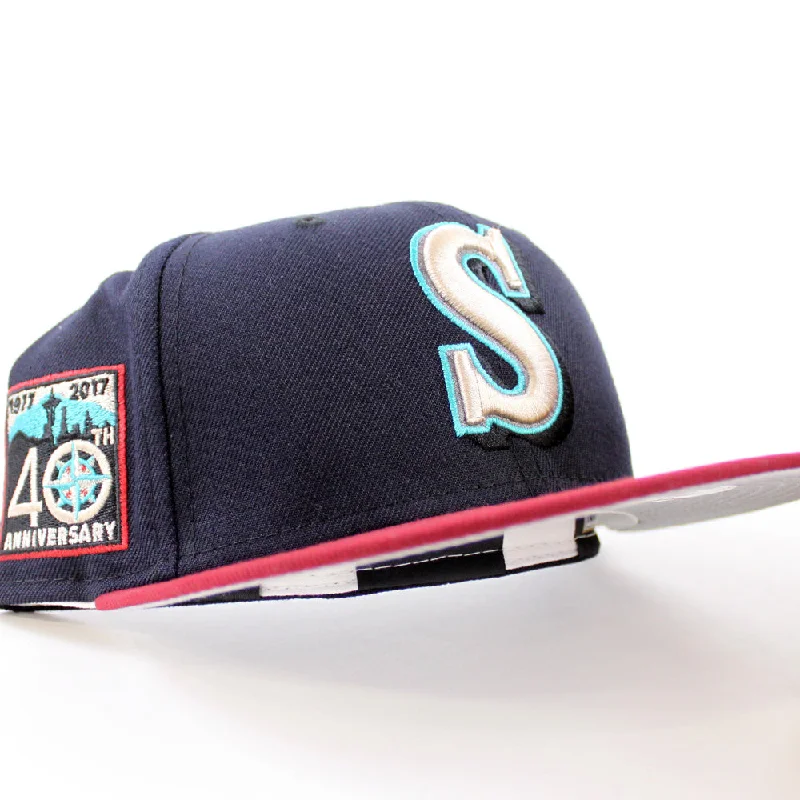 Seattle Mariners 40th Anniversary New Era 59Fifty Fitted Hat (Navy Cardinal Gray Under Brim)