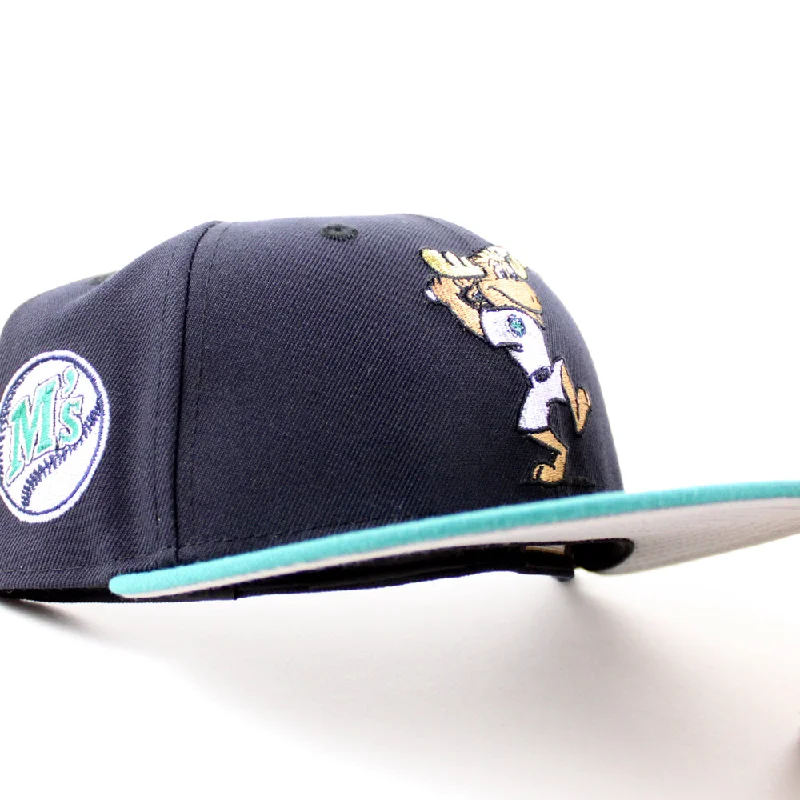 Seattle Mariners The Mariner Moose Baseball Patch New Era 59Fifty Fitted Hat (Navy Teal Gray Under Brim)