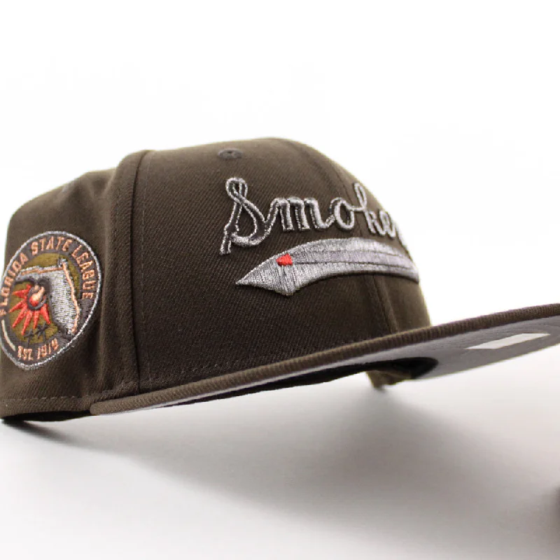 Tampa Smokers Florida State League PatchNew Era 59Fifty Fitted Hat (Walnut Brown Gray Under Brim)