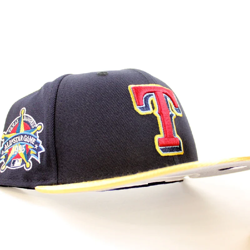 Texas Rangers 1995 All Star Game New Era 59Fifty Fitted Hat (Navy, Metallic Gold, Gray Under Brim)