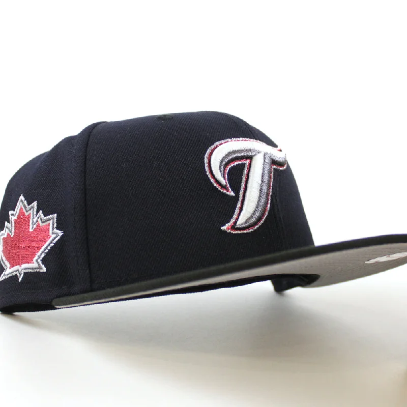 Toronto Blue Jays Maple Leaf Patch New Era 59Fifty Fitted Hat (Navy Black Gray Under Brim)