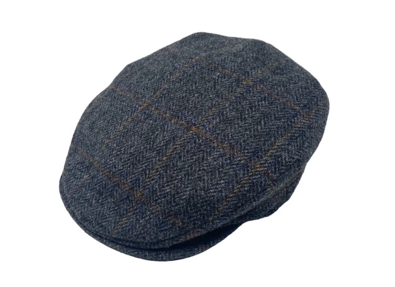 Donegal Tweed - Grey Herringbone with Multicolour Overcheck