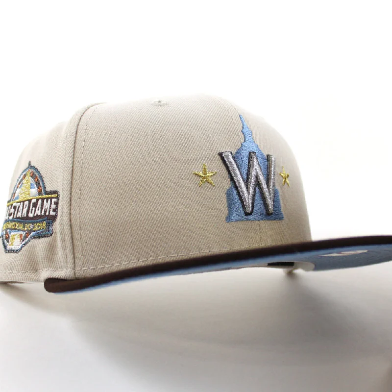 Washington Nationals 2018 All Star Game New Era 59Fifty Fitted Hat (Stone Burnt Wood Sky Blue Under Brim)