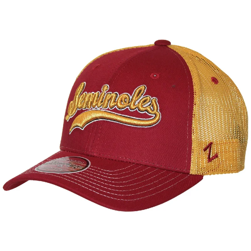 Zephyr Vault Seminoles Design Adjustable Trucker Cap - Cardinal/Gold