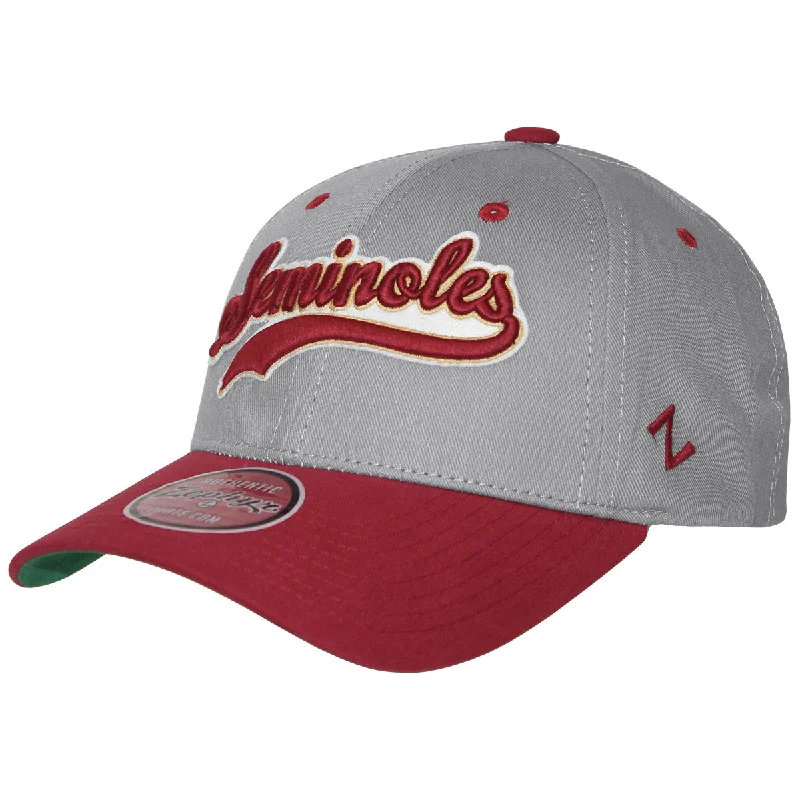 Zephyr Vault Seminoles Design Adjustable Trucker Cap - Grey/Cardinal