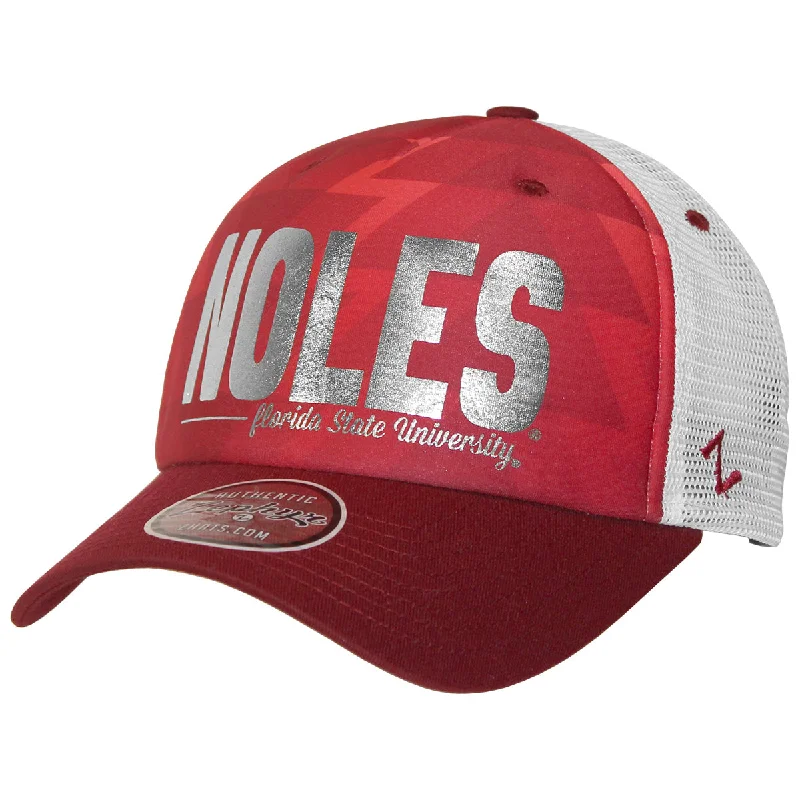 Zephyr Women's Noles/Florida State University Metallic Design Foam Trucker Cap - Garnet