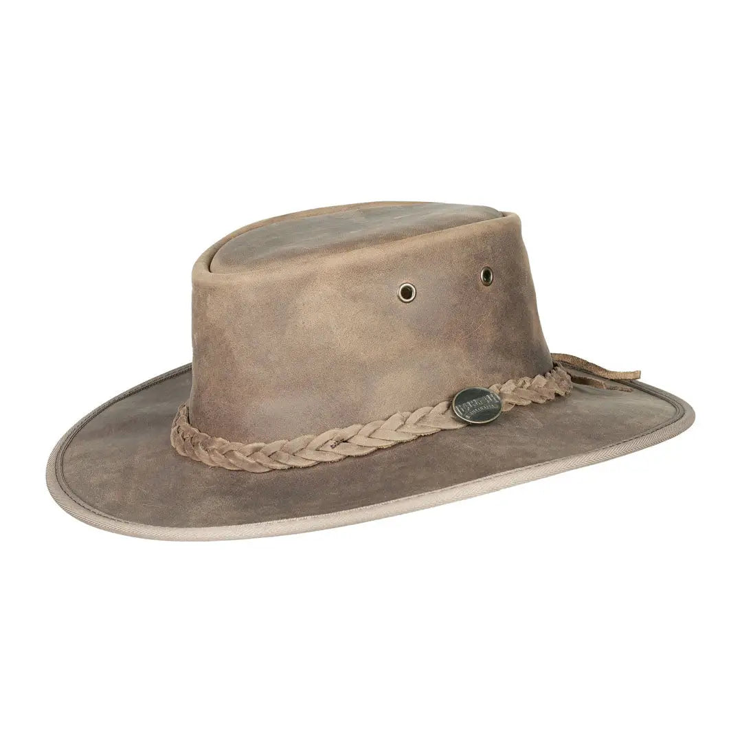 Barmah Bronco Foldaway Leather Hat