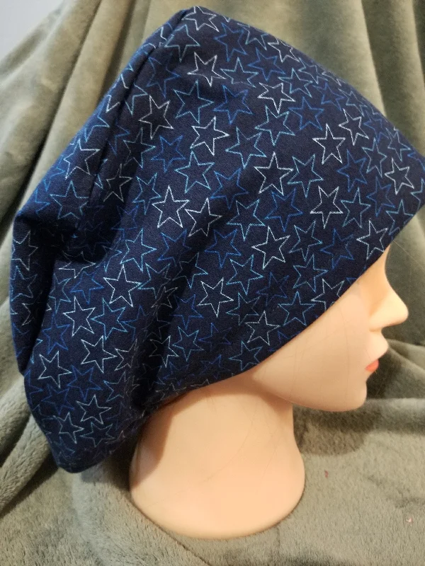 Blue Stars Pixie Style Scrub Cap