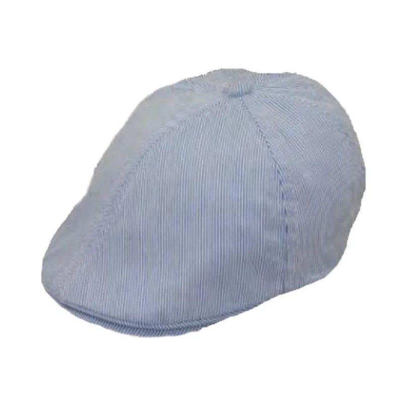 Boy's Pinstripe Cotton Duckbill Cap - Jeanne Simmons Hats