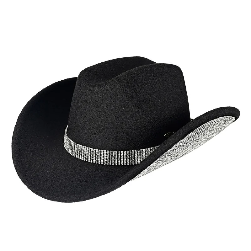 TCC-0073 Black-Clear Cowgirl Hat