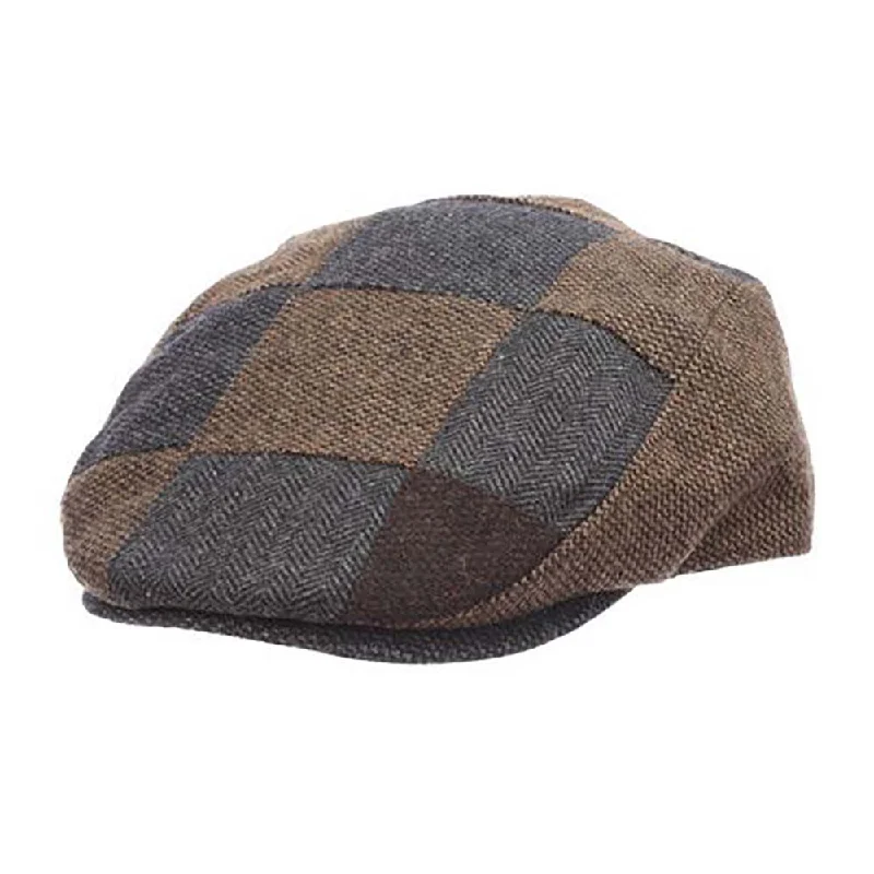 Flipper Tweed Patchwork Flat Cap - Dorfman Hat