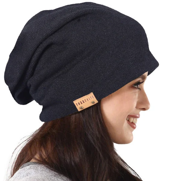 Women Jersey Long Slouch Beanie Hats B010