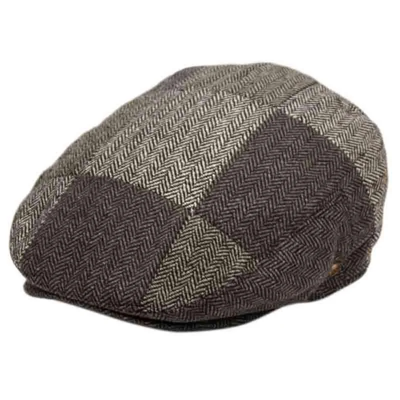 Herringbone Check Patchwork Wool Ivy Cap - Epoch Hats