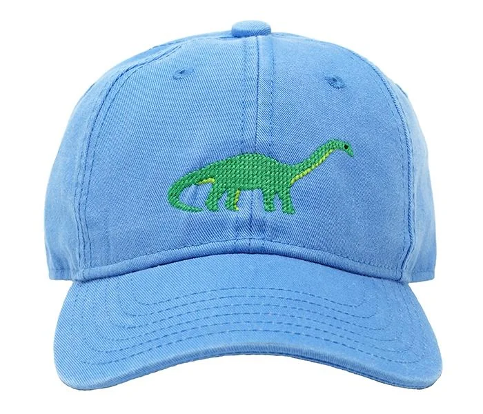 Kids Baseball Hat, Brontosaurus Hat on Light Blue