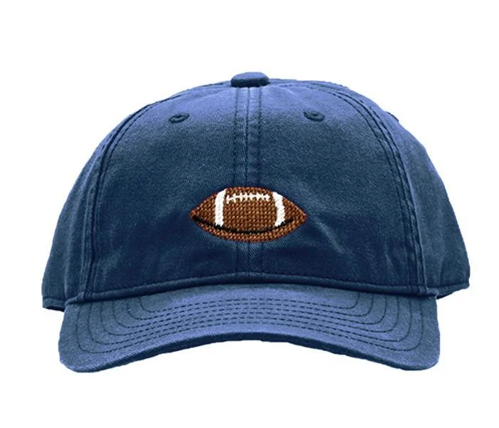 Kids Baseball Hat, Football on Navy