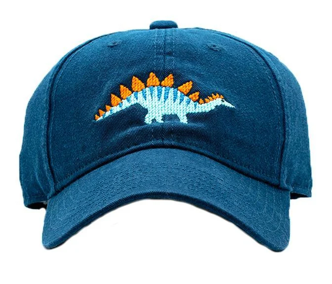 Kids Baseball Hat, Stegosaurus on Navy