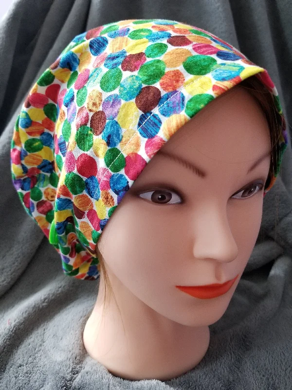 Marble Pixie Style Scrub Cap, Rainbow Marble Pixie Scrub Cap,  Euro style scrub cap