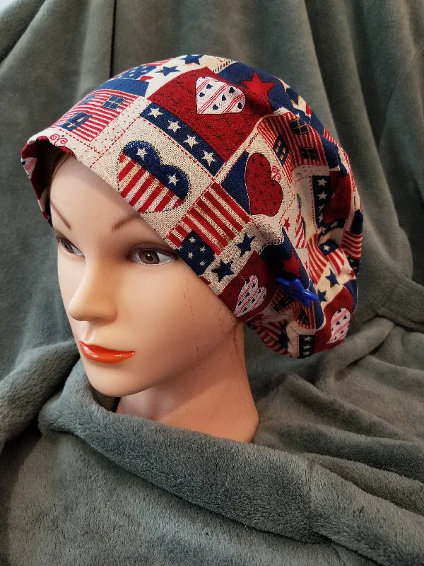 Pixie Style Scrub Cap Americana Scrub Cap, Euro Style Scrub Cap