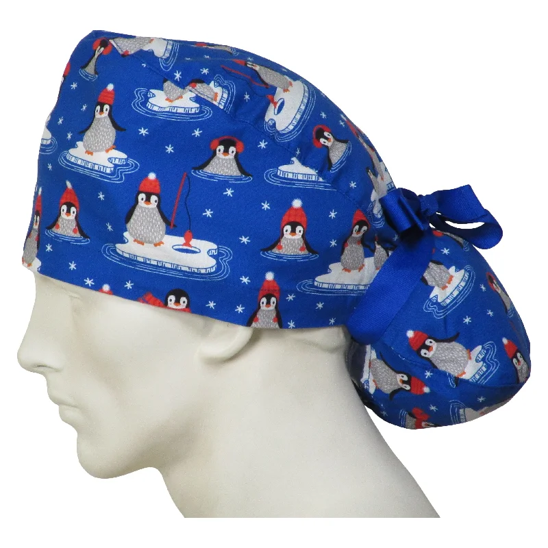 Ponytail Scrub Caps Polar Penguin