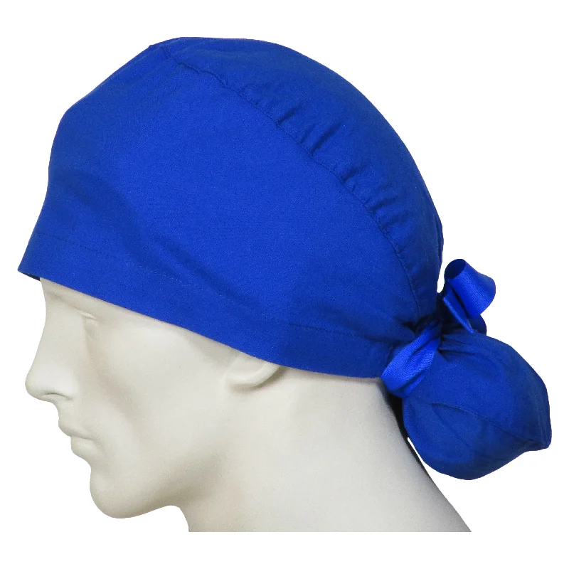 Ponytail Surgical Caps Ocean Blue