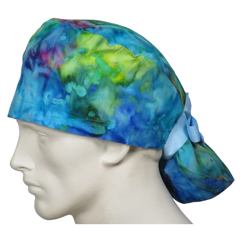 Ponytail Surgical Caps Tie Dye