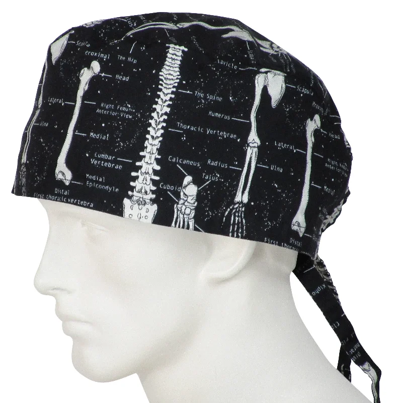 XL Scrub Surgical Hats Skeletons