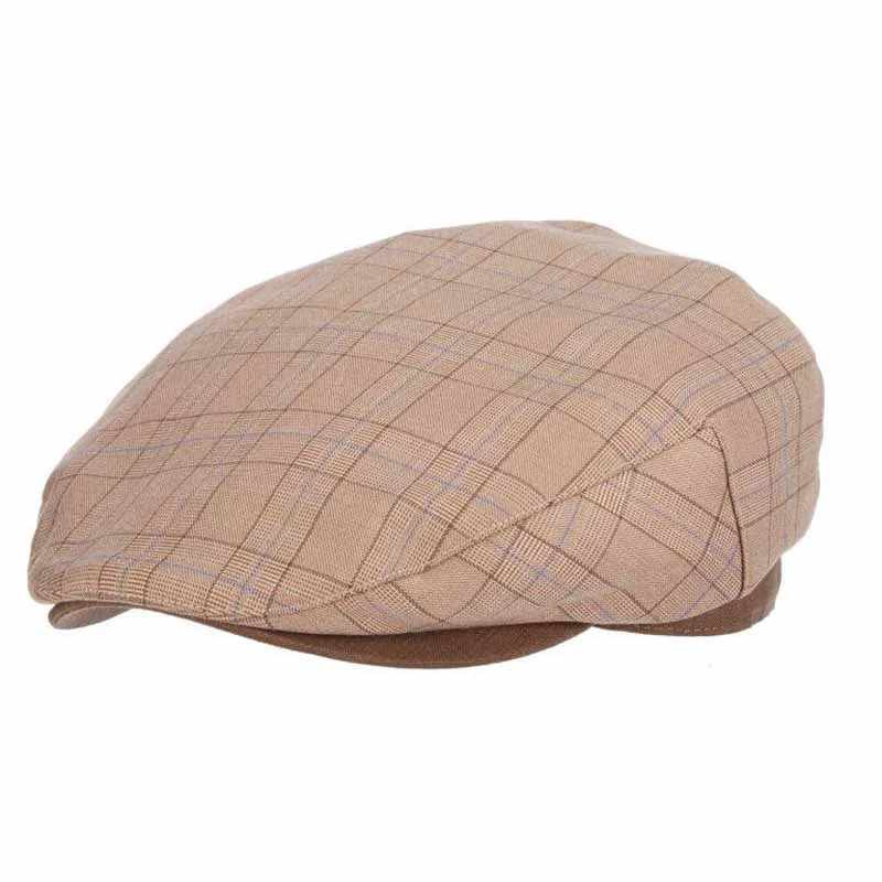 Stetson Hats Greystone Plaid Flat Ivy Cap - Tan