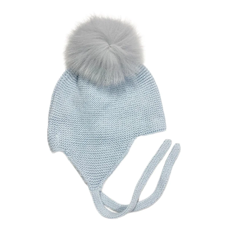 Tie Hat Blue w/ Pom