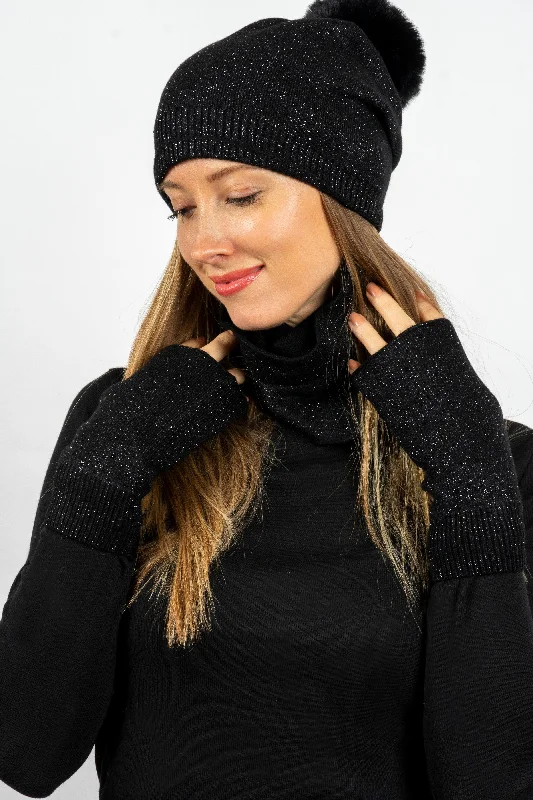 Twinkle Lurex Beanie Black - FINAL SALE